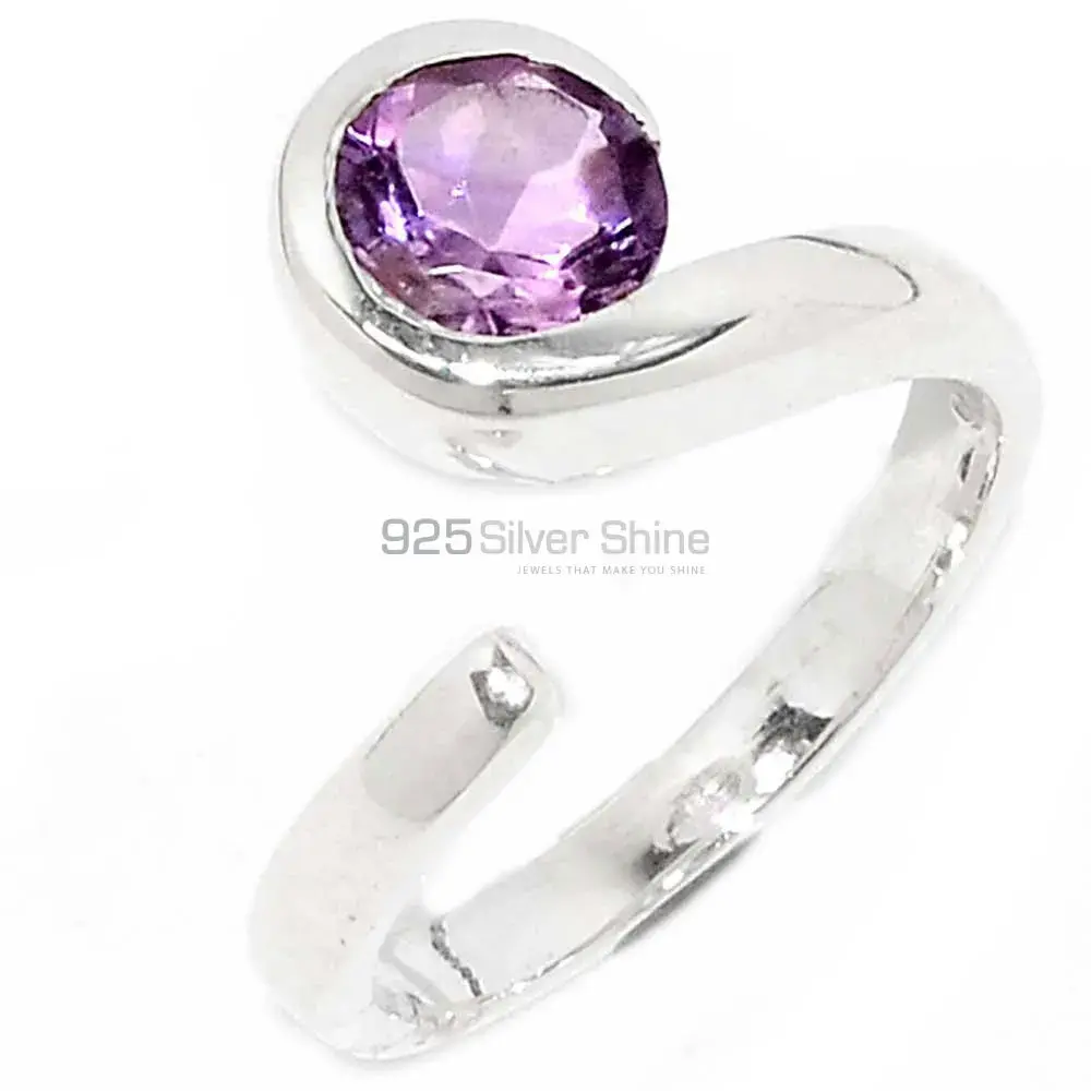 Adjustable Amethyst Sterling Silver Rings 925SR083-5_0