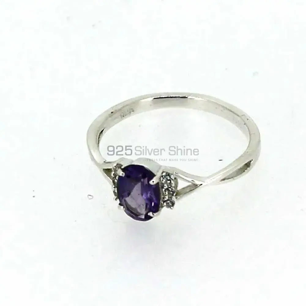 Amethyst February Birthstone Silver Ring 925SR051-2_2