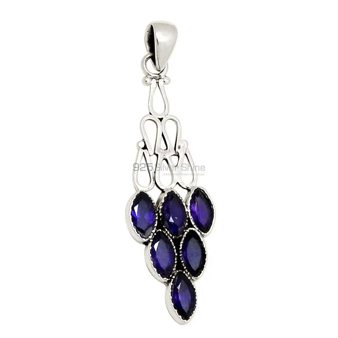 Amethyst Gemstone Pendants In 925 Solid Silver Jewelry 925SP116-2_1