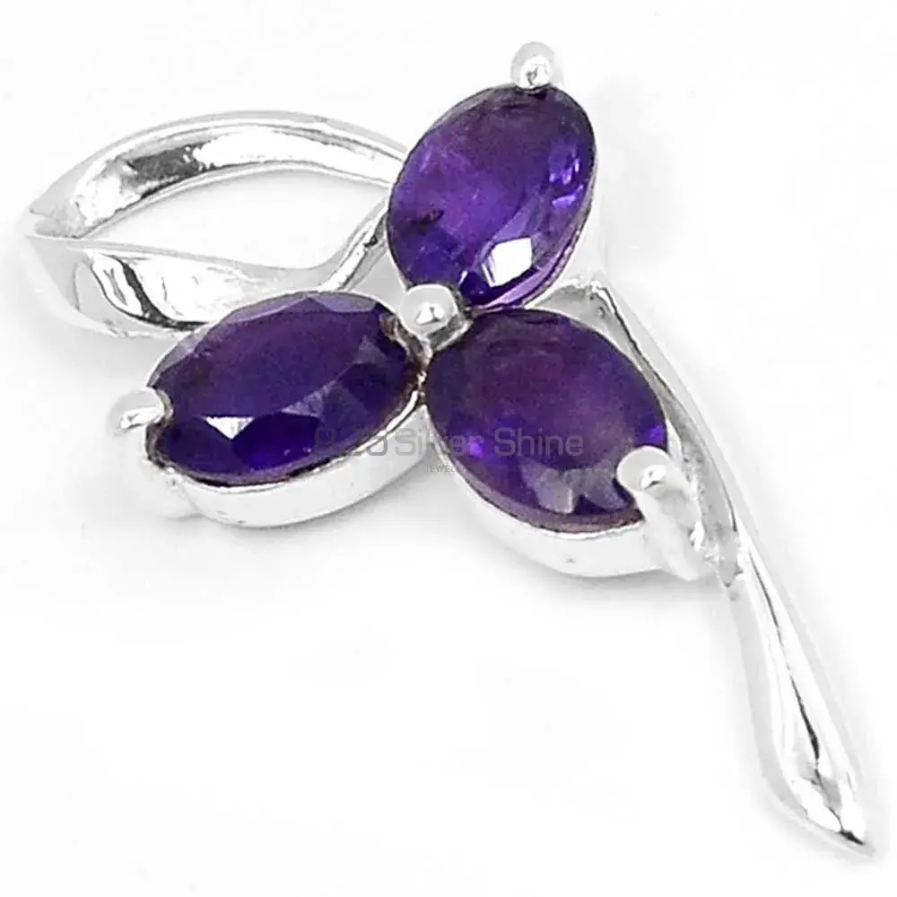 Amethyst Gemstone Pendants In Fine Sterling Silver Jewelry 925SSP330-1_0