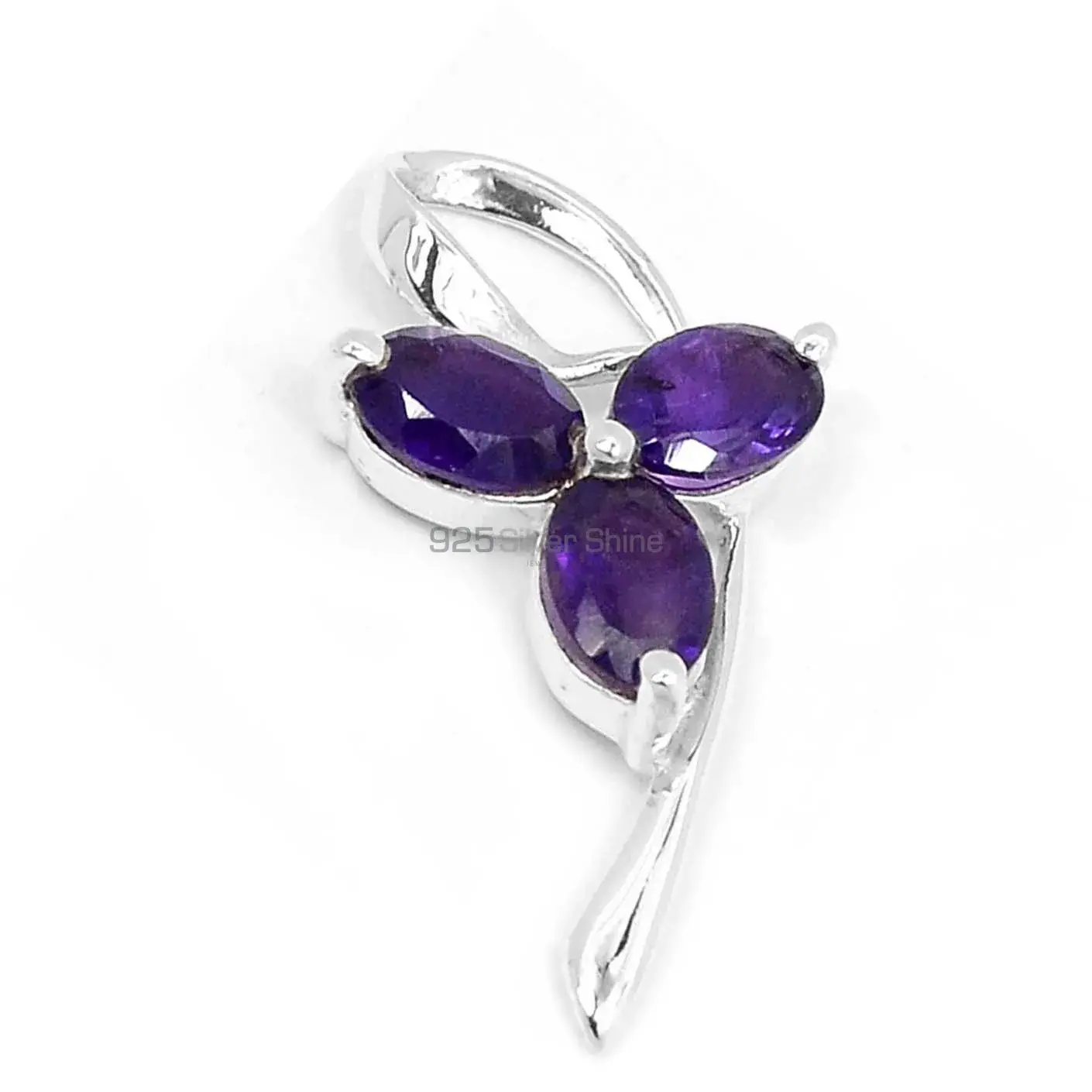 Amethyst Gemstone Pendants In Fine Sterling Silver Jewelry 925SSP330-1_1