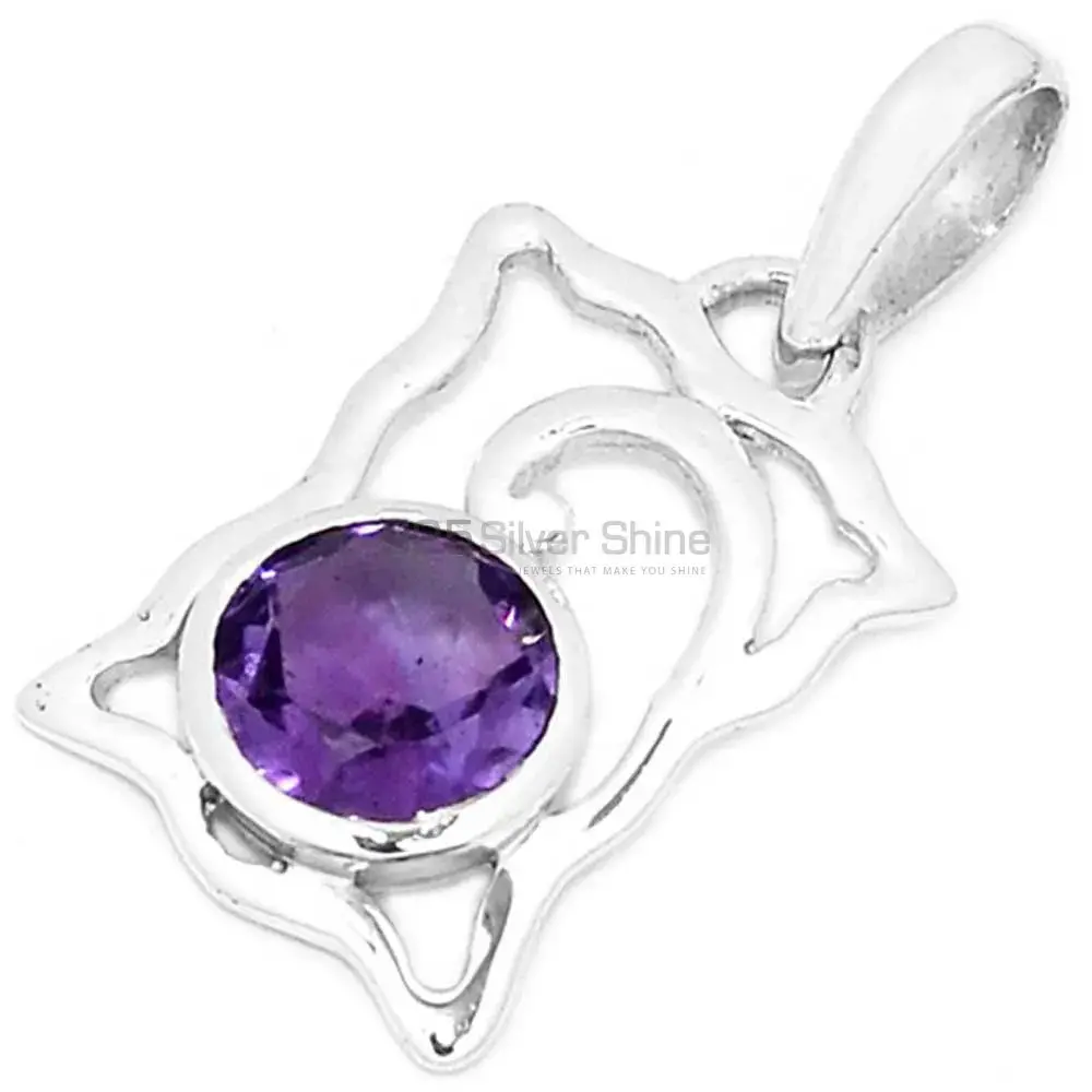 Amethyst Gemstone Pendants In Solid Sterling Silver Jewelry 925SP281-6_0