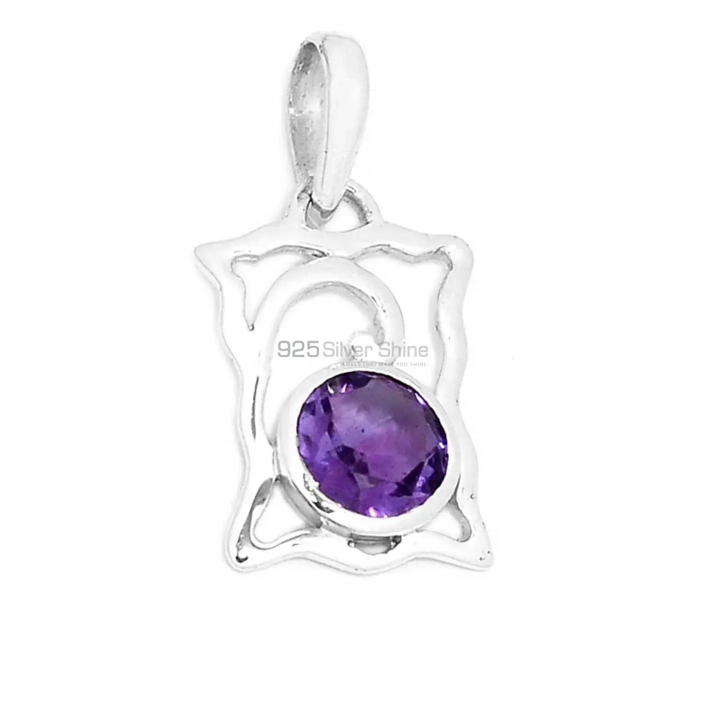 Amethyst Gemstone Pendants In Solid Sterling Silver Jewelry 925SP281-6_1