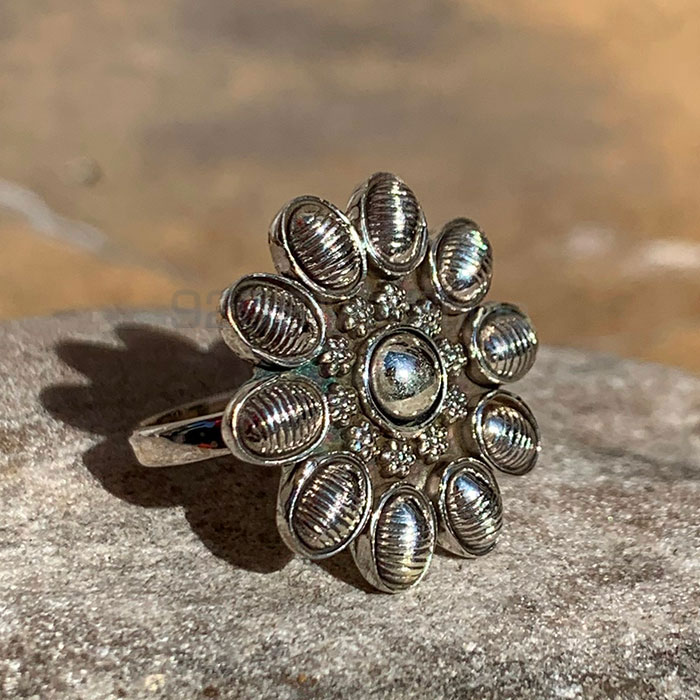 Antique Look Sterling Silver Flower Ring SSR180_1