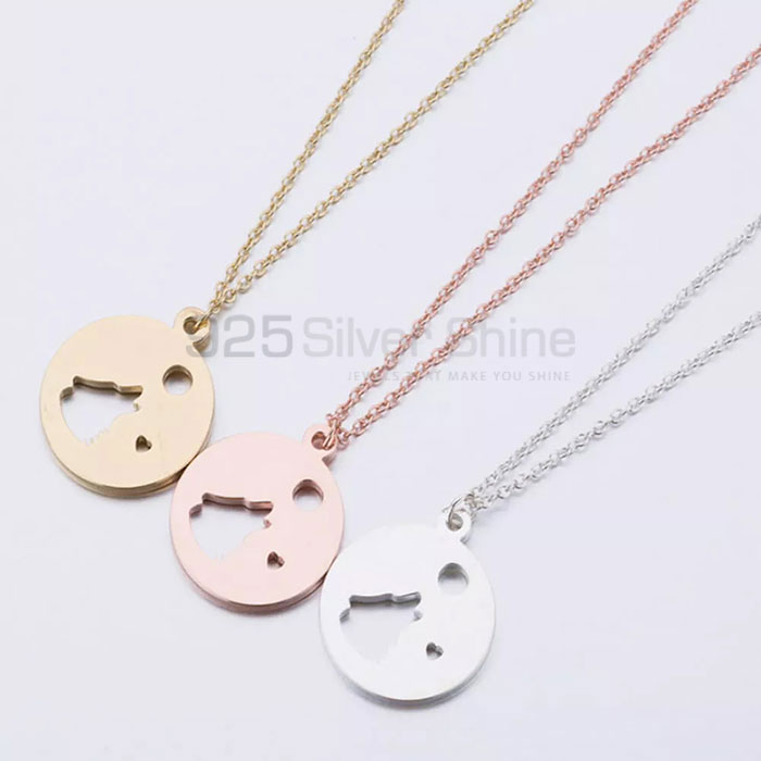 Apple Necklace, Animal Minimalist Necklace In 925 Sterling Silver AMN112_0