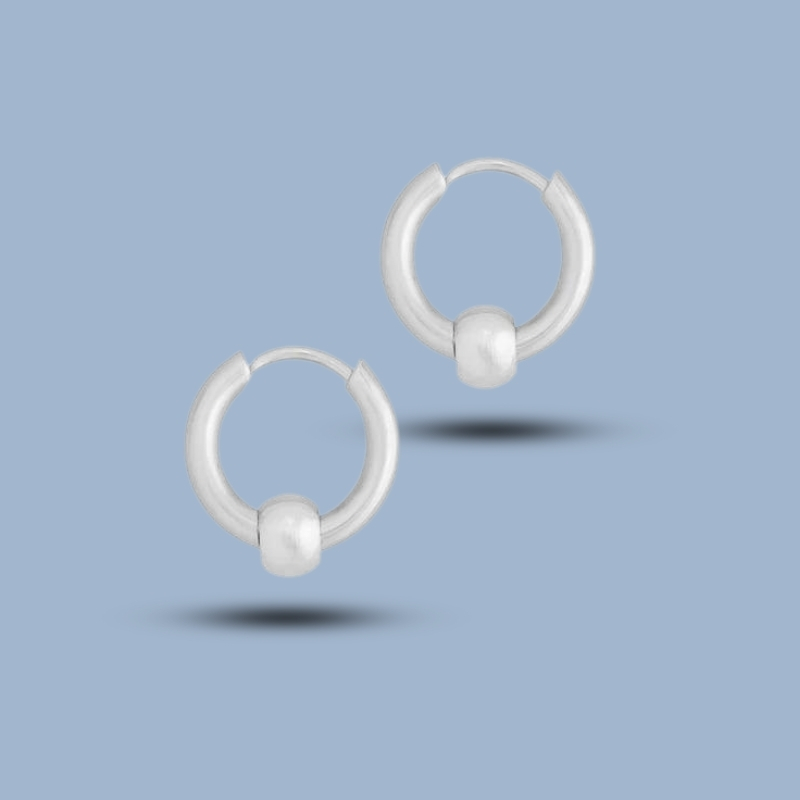 Ball Design 925 Sterling Silver Helix Earring Hoop 925She310_0