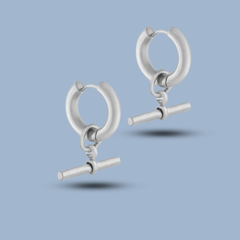 Bar Charm 925 Sterling Silver Helix Earring Hoop 925She312_0