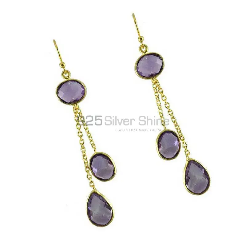 925 Sterling Silver Earrings In Amethyst Gemstone Jewelry 925SE1296_1