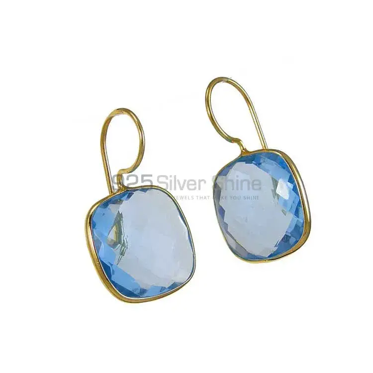 925 Sterling Silver Earrings In Blue Quartz Gemstone Jewelry 925SE1971_1