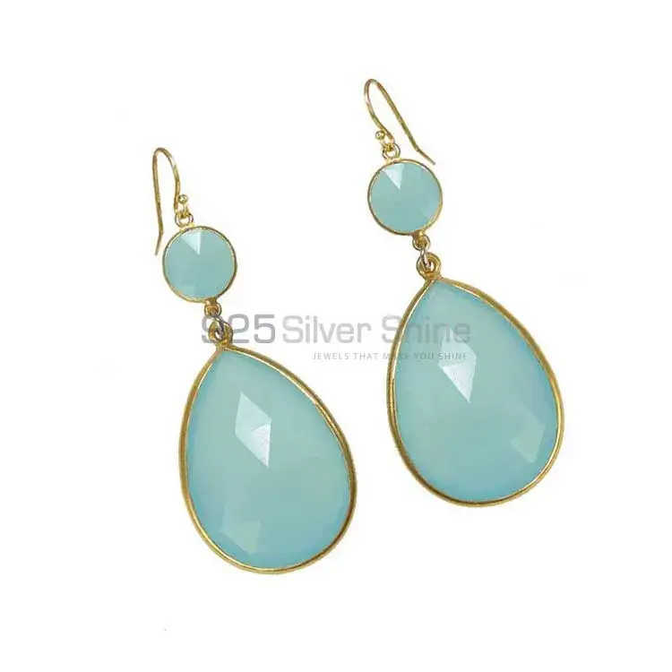 925 Sterling Silver Earrings In Chalcedony Gemstone Jewelry 925SE1892_1