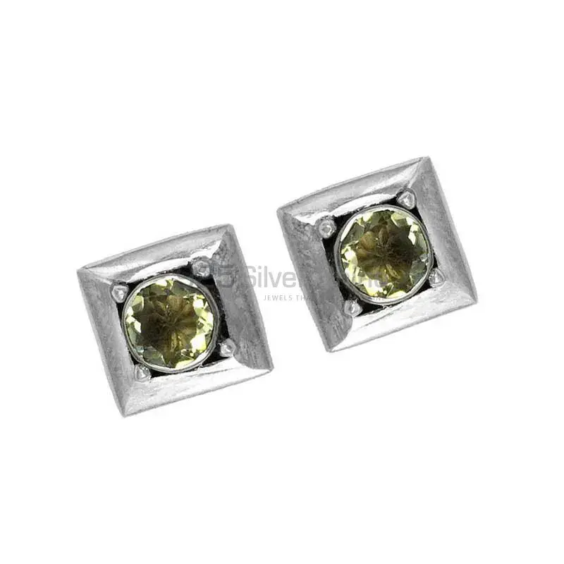 925 Sterling Silver Earrings In Green Amethyst Gemstone Jewelry 925SE1375_1