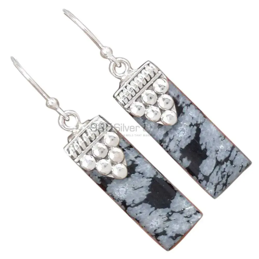 925 Sterling Silver Earrings In Snow flax Gemstone Jewelry 925SE2467_2
