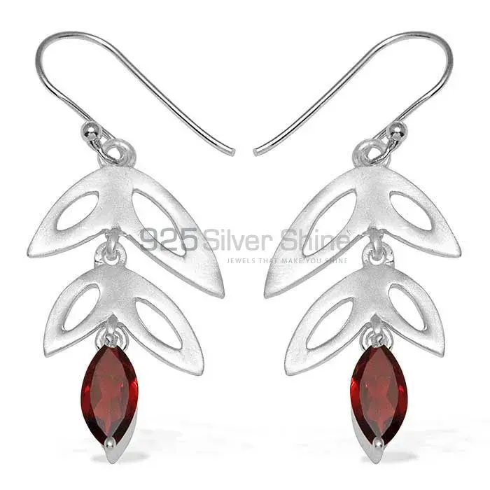 925 Sterling Silver Earrings In Garnet Gemstone Jewelry 925SE762