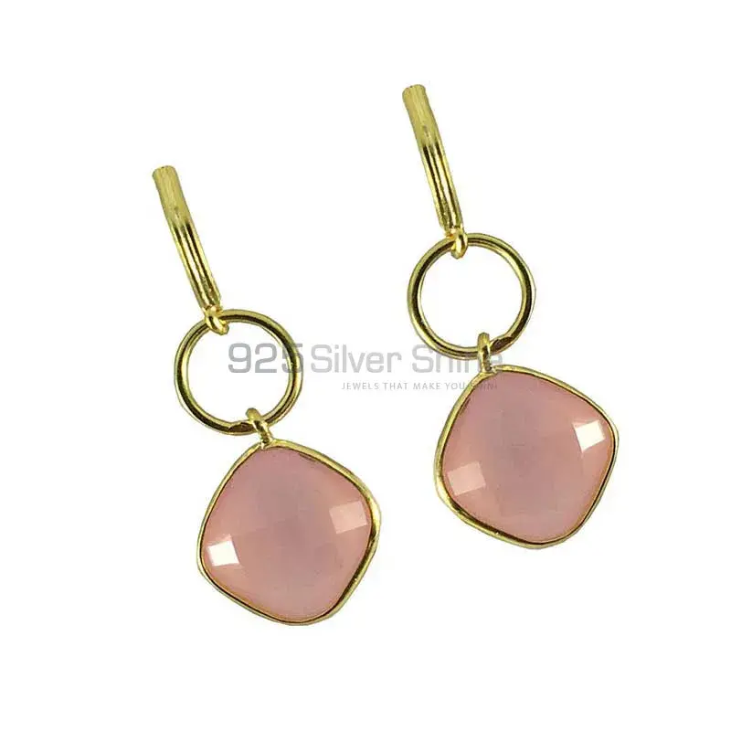 925 Sterling Silver Handmade Earrings In Chalcedony Gemstone Jewelry 925SE1301_1