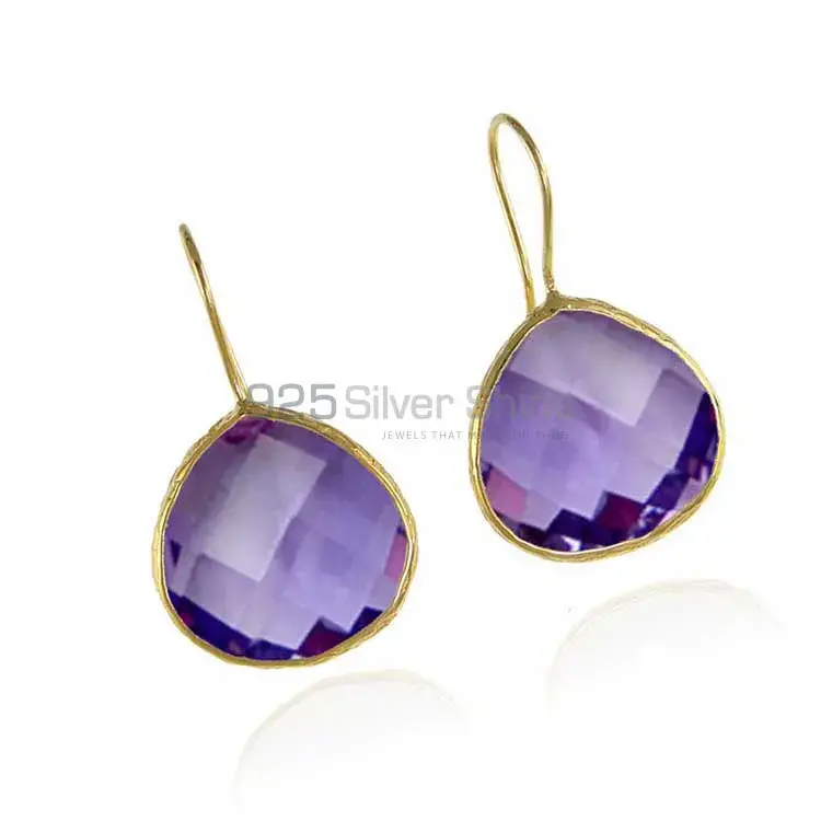 925 Sterling Silver Handmade Earrings In Amethyst Gemstone Jewelry 925SE1986_1