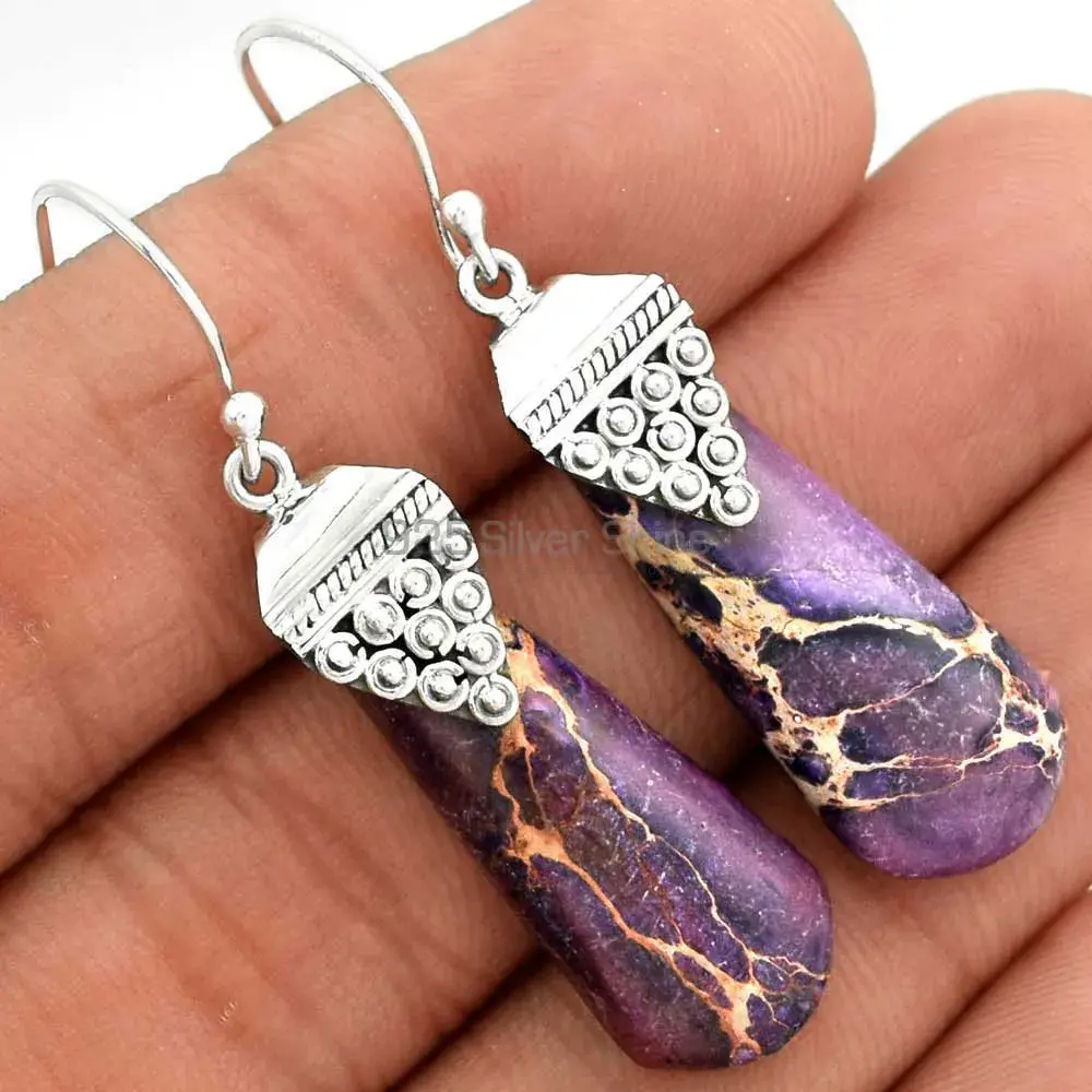 925 Sterling Silver Handmade Earrings In Copper Turquoise Gemstone Jewelry 925SE2482_1