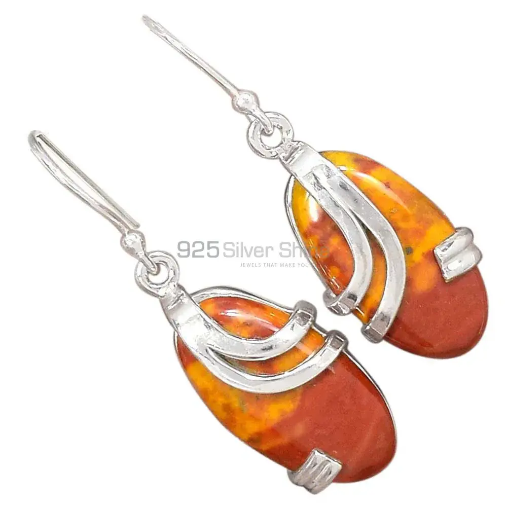 925 Sterling Silver Handmade Earrings In Mookaite Gemstone Jewelry 925SE2087_2