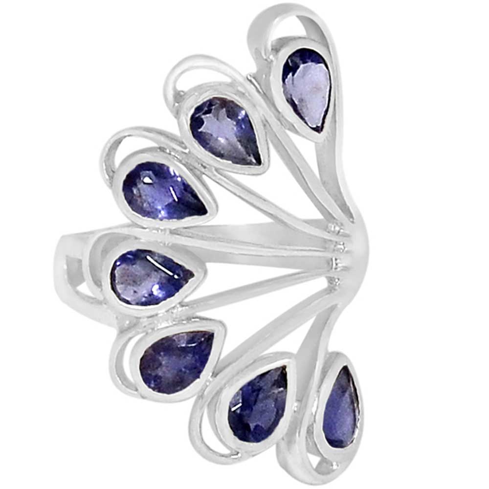 925 Sterling Silver Handmade Rings In Iolite Gemstone Jewelry 925SR913_0