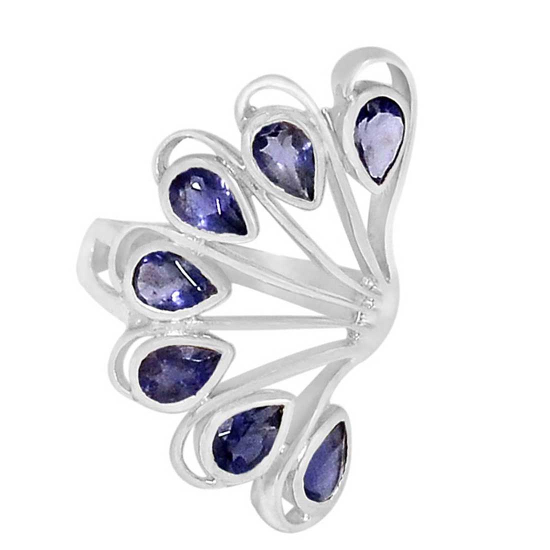 925 Sterling Silver Handmade Rings In Iolite Gemstone Jewelry 925SR913_1