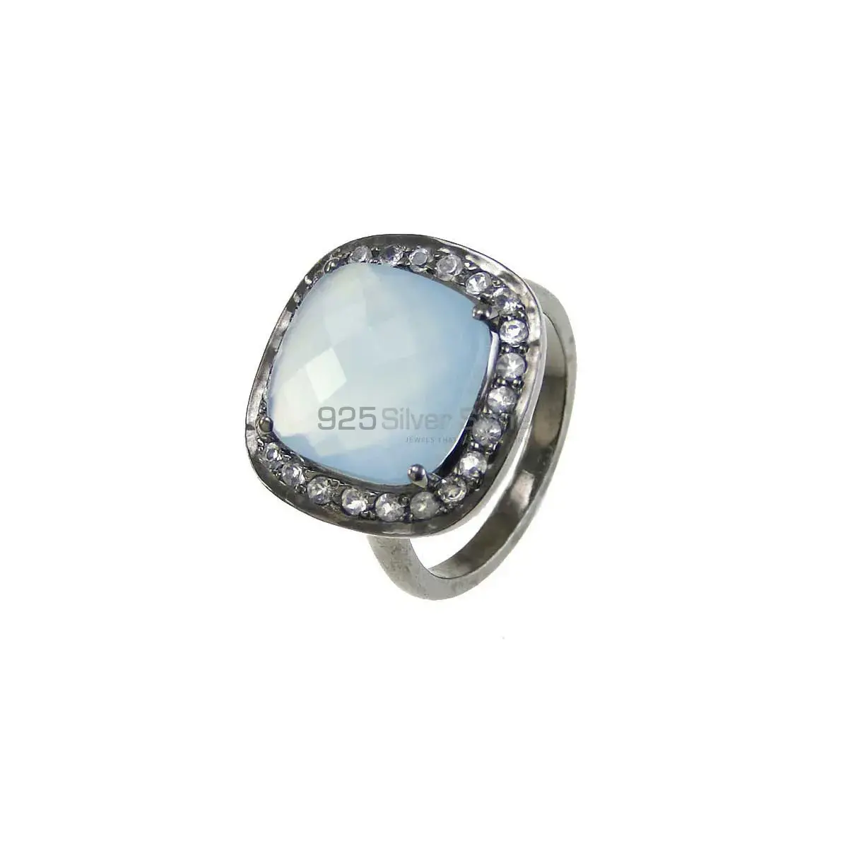 925 Sterling Silver Handmade Rings In Chalcedony Gemstone Jewelry 925SR3804_1