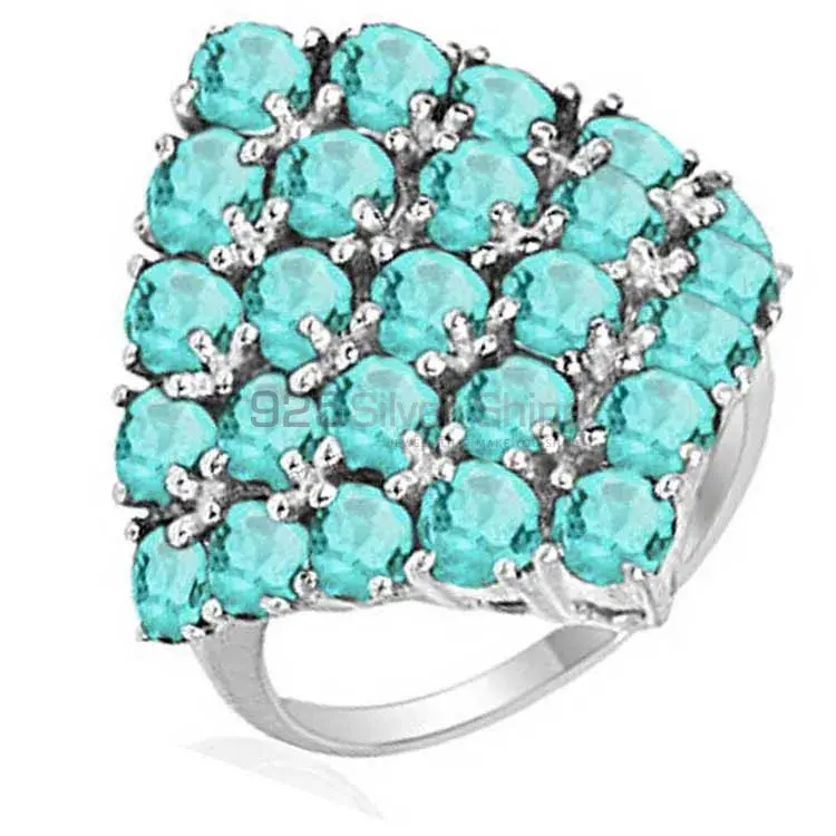 925 Sterling Silver Handmade Rings In Blue Topaz Gemstone Jewelry 925SR2053_0