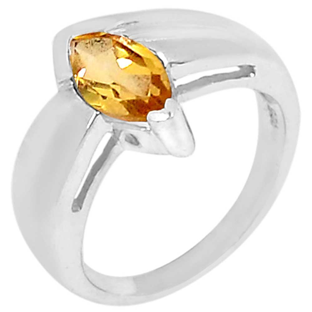 925 Sterling Silver Handmade Rings In Citrine Gemstone Jewelry 925SR908_0