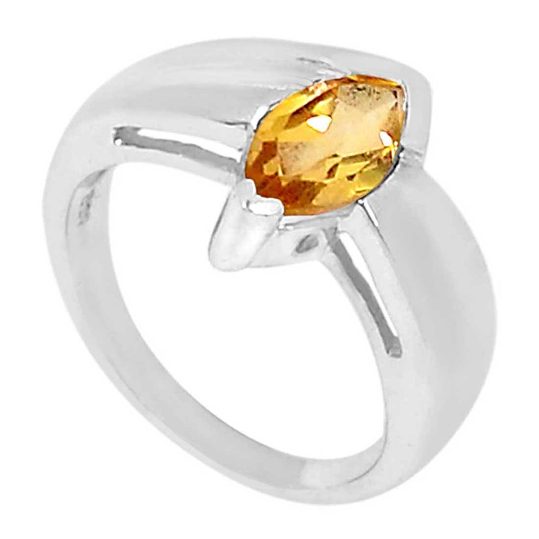 925 Sterling Silver Handmade Rings In Citrine Gemstone Jewelry 925SR908_1