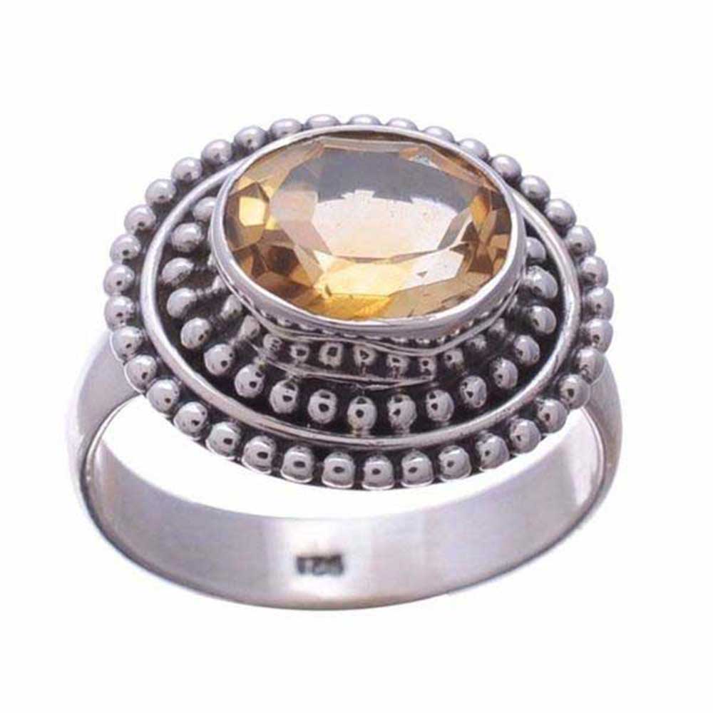 925 Sterling Silver Handmade Rings In Citrine Gemstone Jewelry 925SR987_0