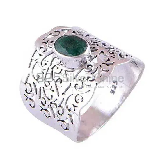 925 Sterling Silver Handmade Rings In Dyed Emerald Gemstone Jewelry 925SR4087_1