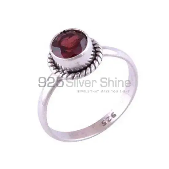 Garnet Stone Sterling Silver Rings 925SR3420_1