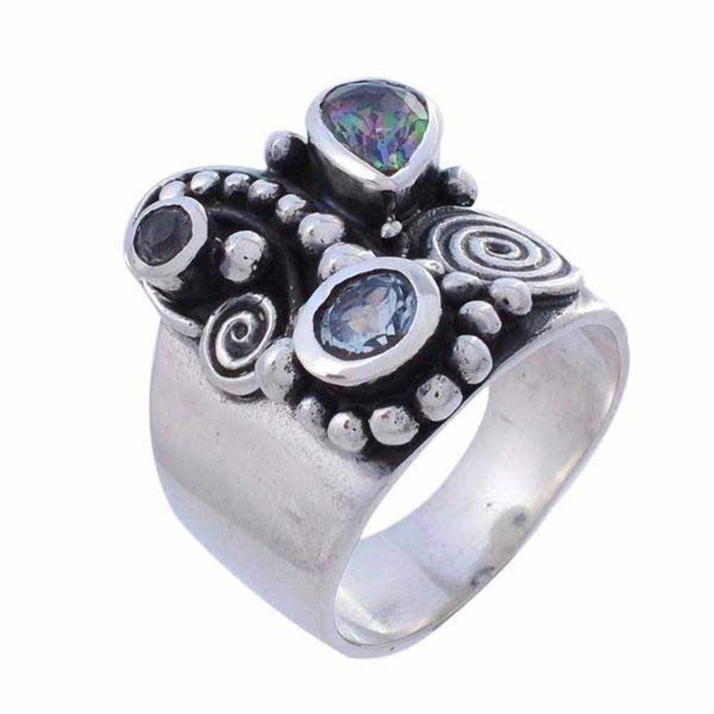 925 Sterling Silver Rings In Multi Cut Stone Gemstone Jewelry 925SR972_0