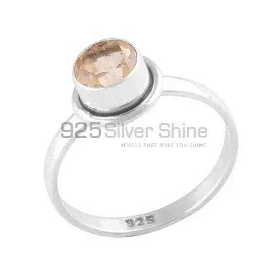 Handmade Single Stone Citrine Sterling Silver Rings 925SR3494_1