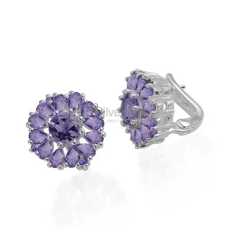 925 Sterling Silver Earrings In Amethyst Gemstone Jewelry 925SE985_1