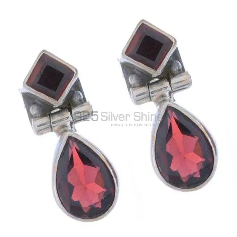925 Sterling Silver Earrings In Garnet Gemstone Jewelry 925SE1213_1