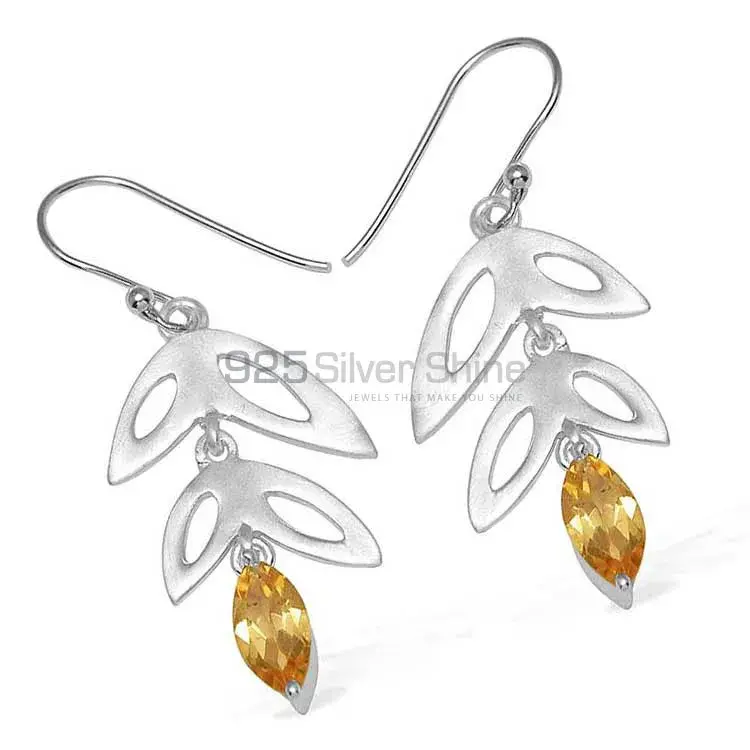 925 Sterling Silver Earrings In Citrine Gemstone Jewelry 925SE758_1