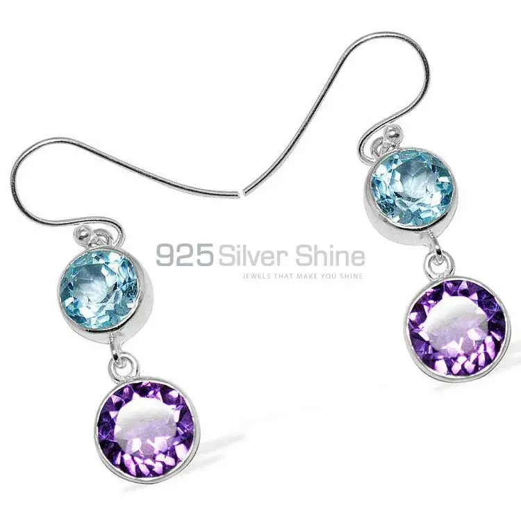 925 Sterling Silver Earrings In Multi Gemstone Jewelry 925SE1153_1