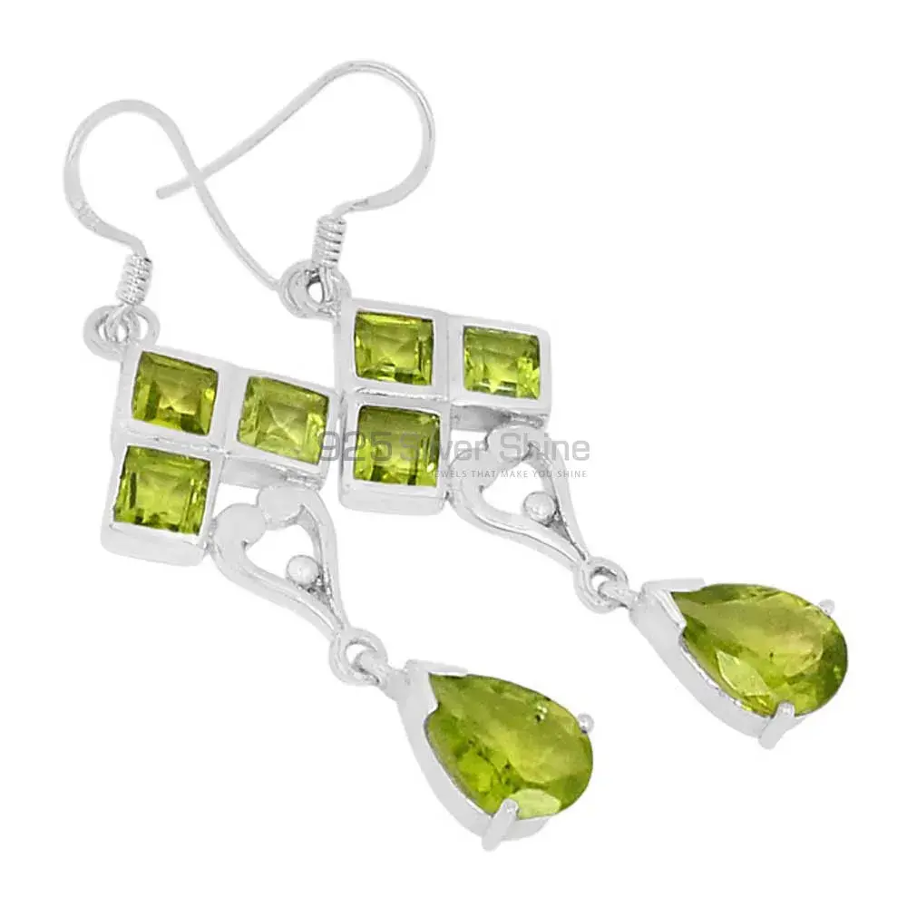 925 Sterling Silver Earrings In Peridot Gemstone Jewelry 925SE600_0