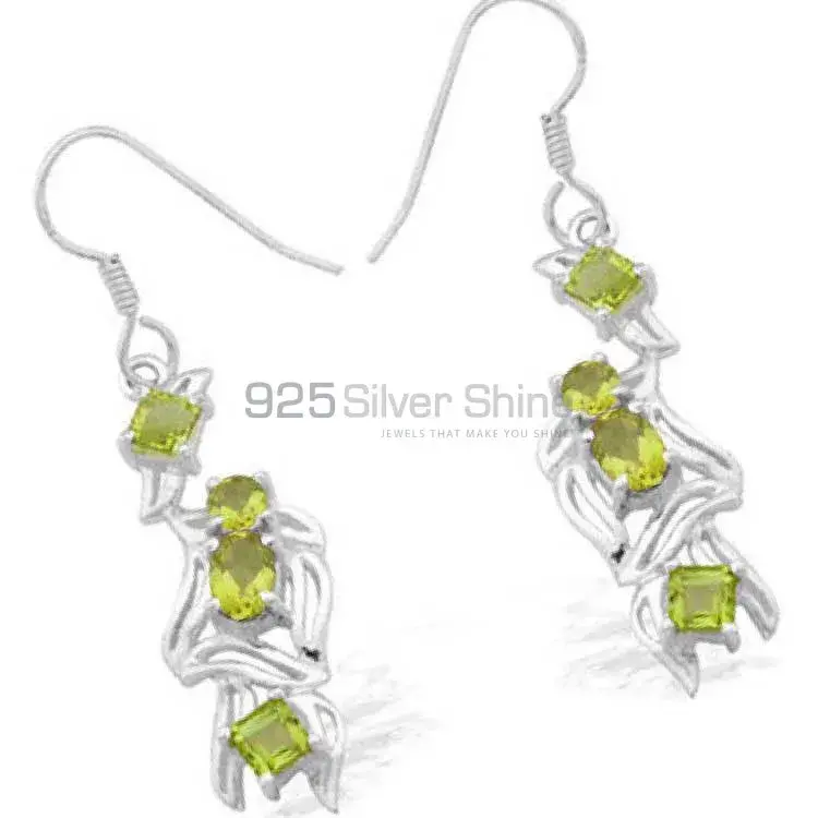 925 Sterling Silver Earrings In Peridot Gemstone Jewelry 925SE916_0