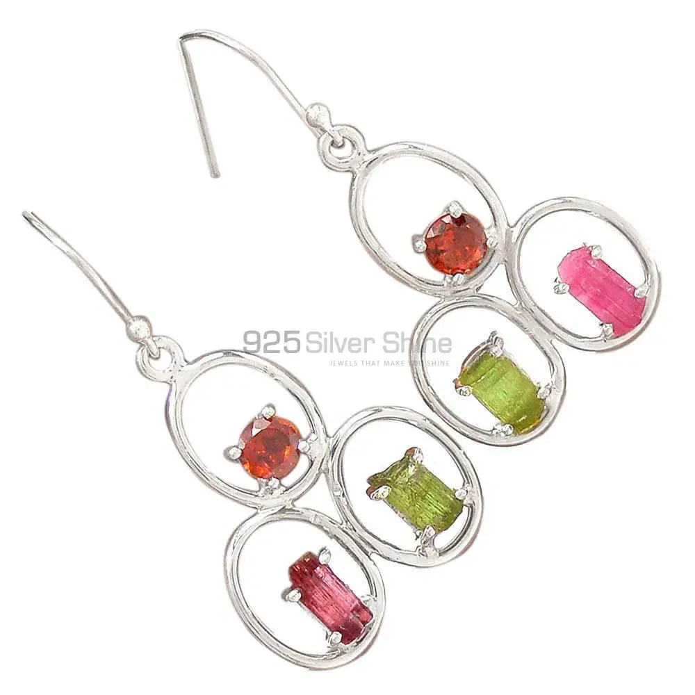 925 Sterling Silver Earrings In Tourmaline Gemstone Jewelry 925SE2631_0
