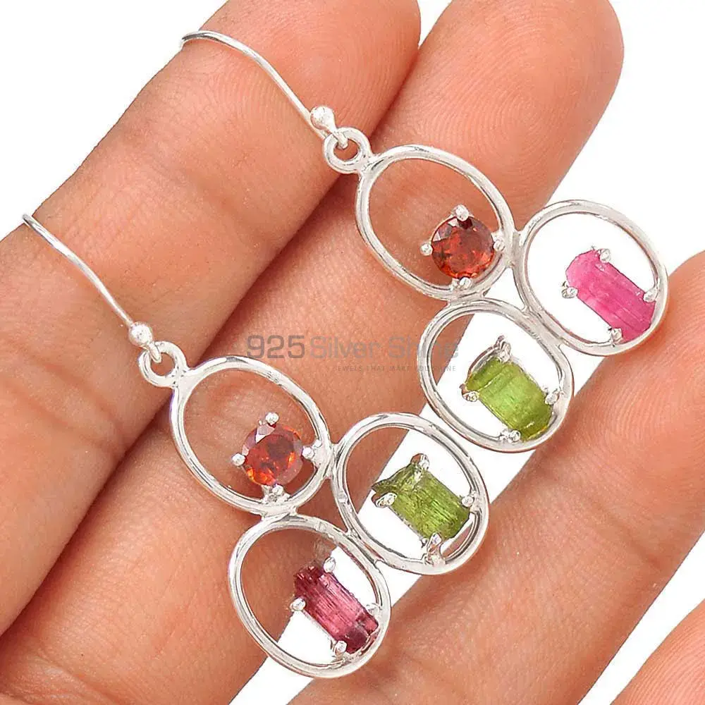 925 Sterling Silver Earrings In Tourmaline Gemstone Jewelry 925SE2631_1