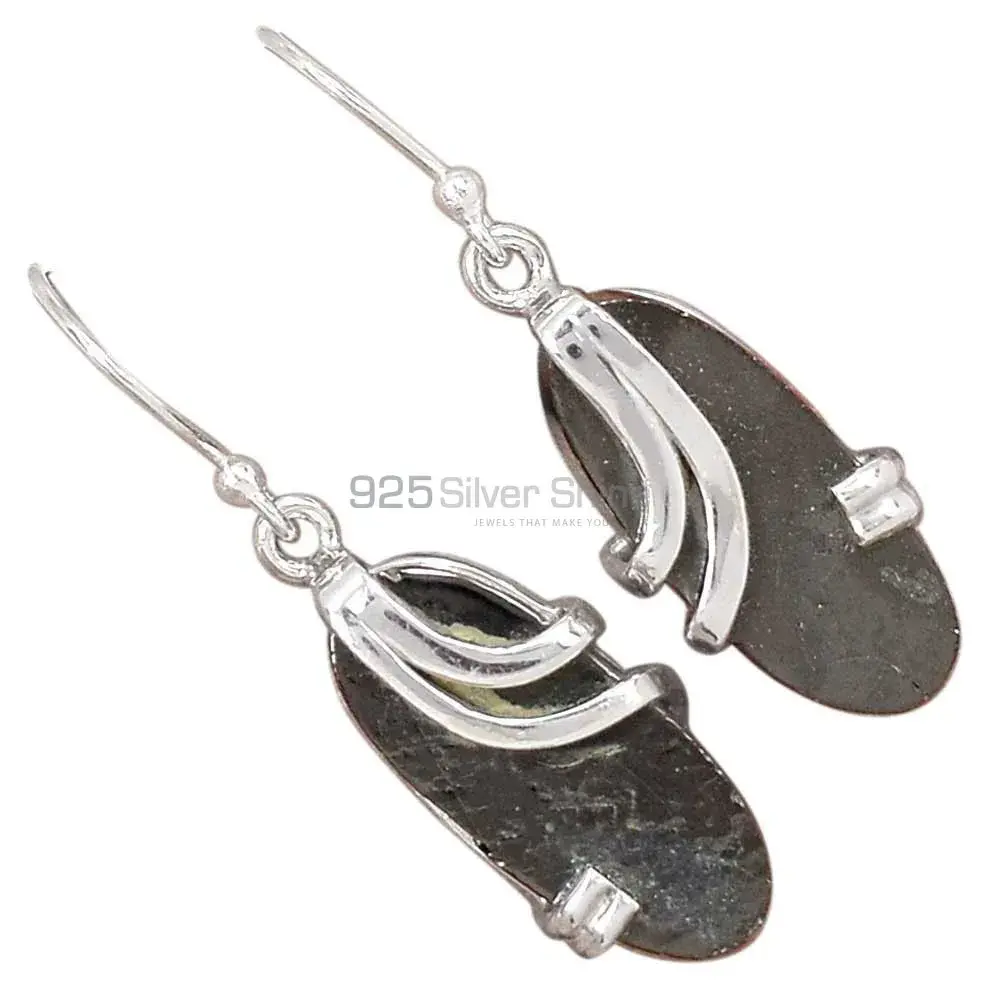 925 Sterling Silver Handmade Earrings In Shungite Gemstone Jewelry 925SE2088_1