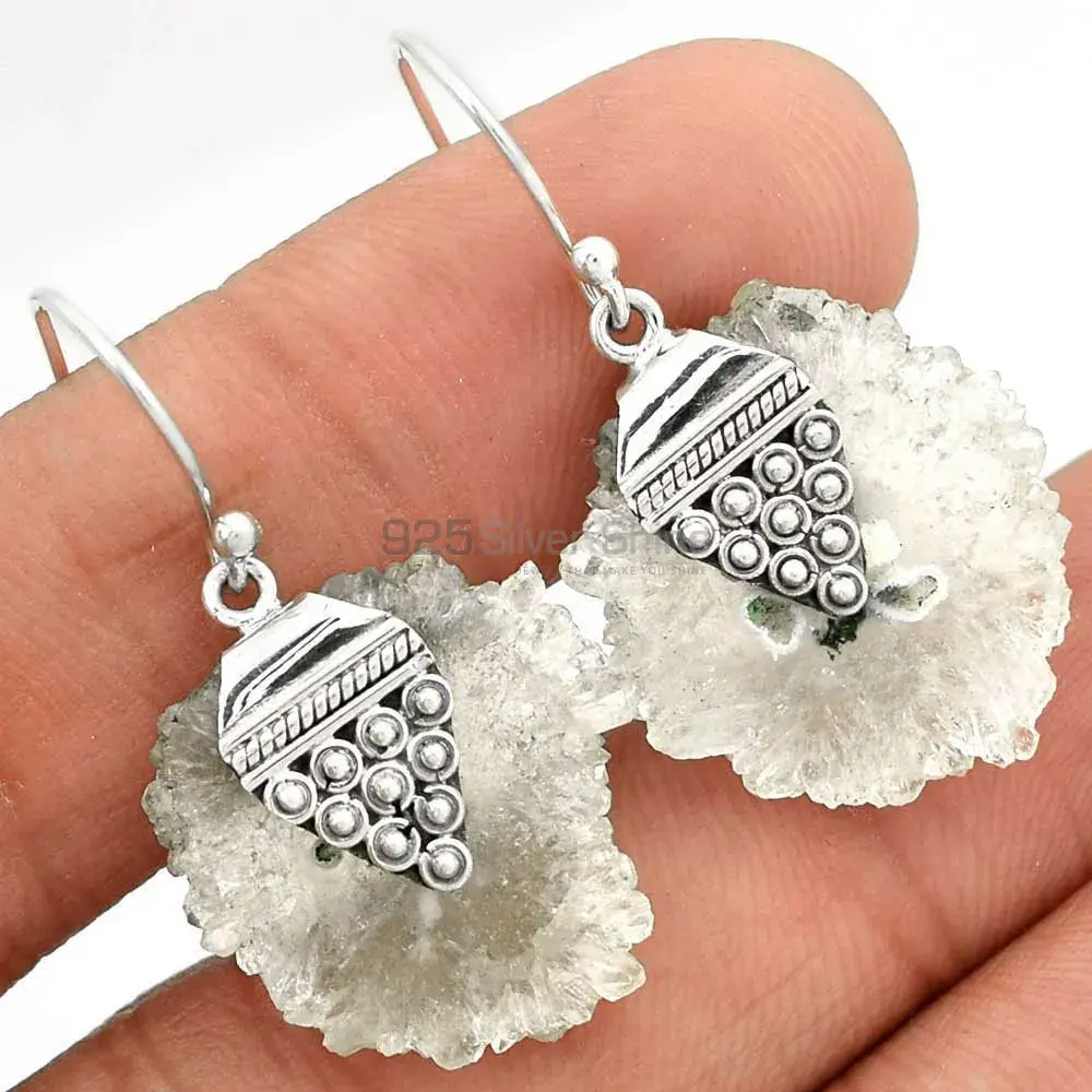 925 Sterling Silver Handmade Earrings In Sugar Druzy Gemstone Jewelry 925SE2483_0