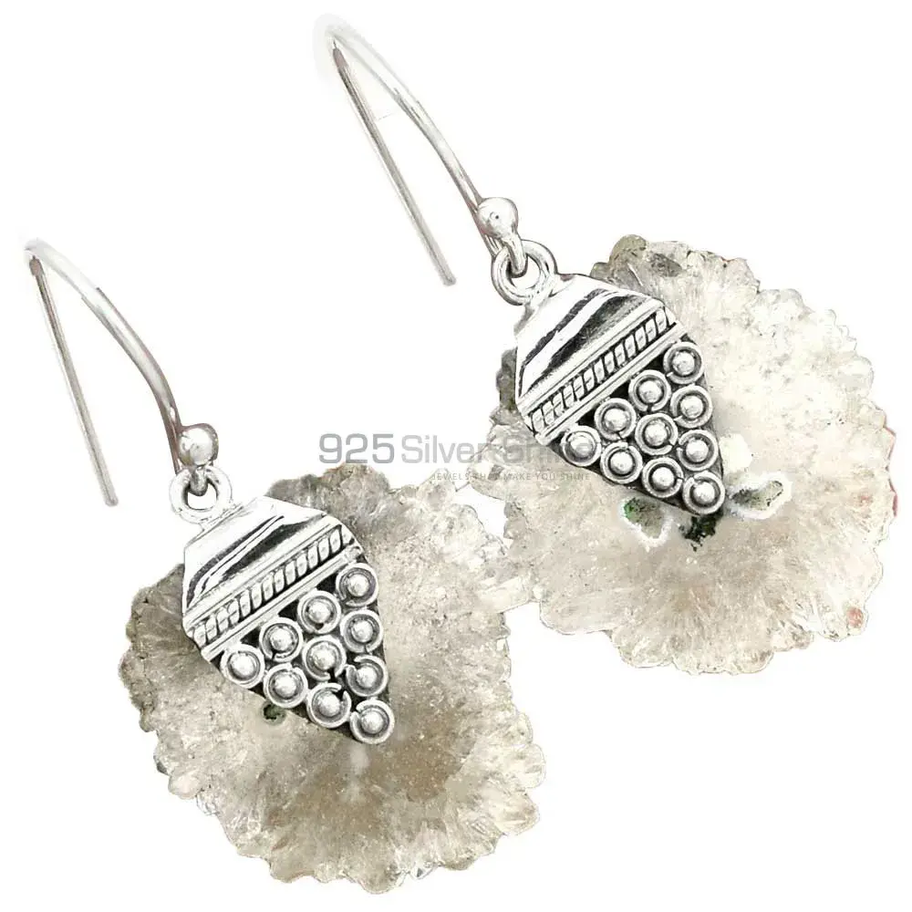 925 Sterling Silver Handmade Earrings In Sugar Druzy Gemstone Jewelry 925SE2483_1