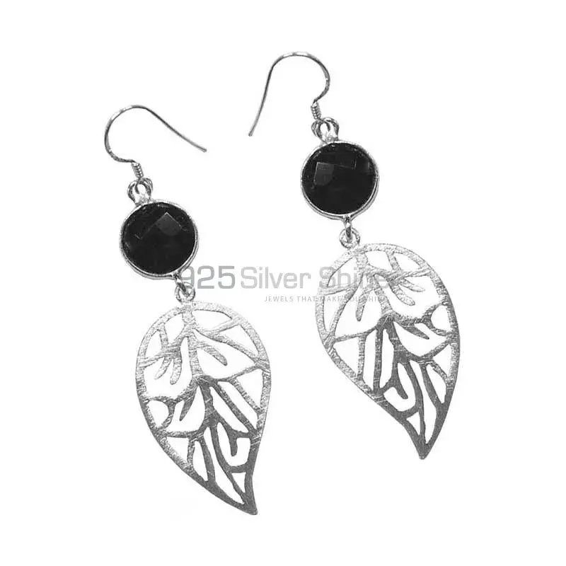 925 Sterling Silver Handmade Earrings In Black Onyx Gemstone Jewelry 925SE1376_1