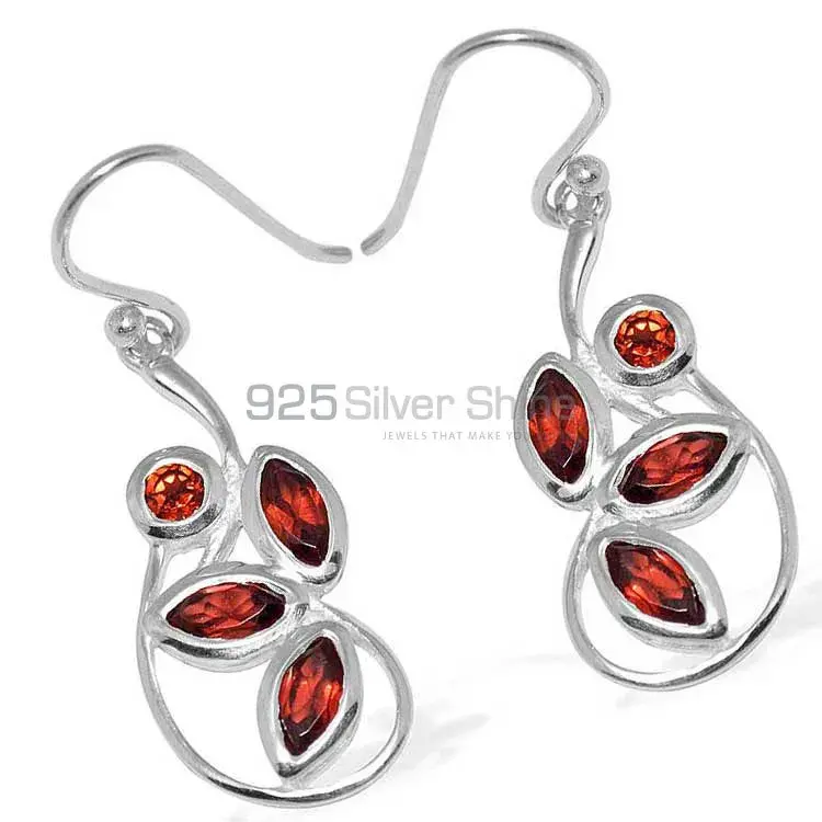 925 Sterling Silver Handmade Earrings In Garnet Gemstone Jewelry 925SE1148_1