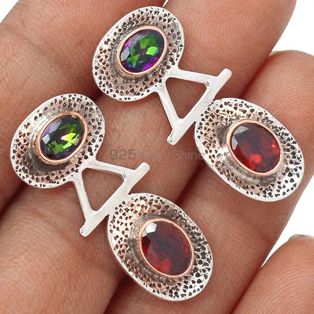 925 Sterling Silver Handmade Earrings In Multi Gemstone Jewelry 925SE2152_1