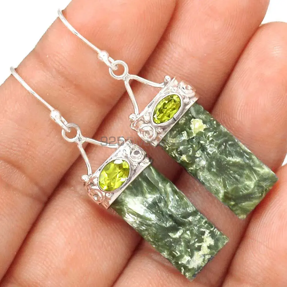 925 Sterling Silver Handmade Earrings In Multi Gemstone Jewelry 925SE3102_1