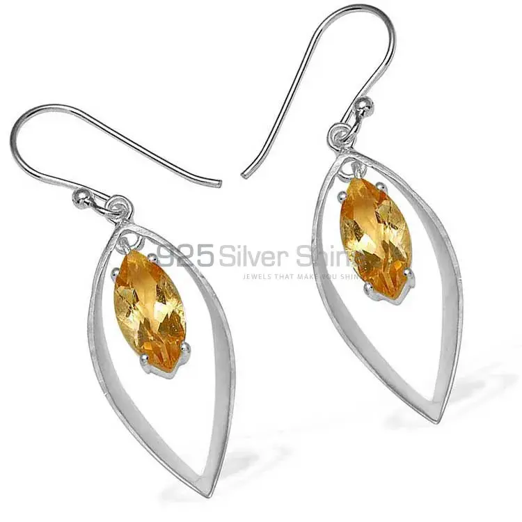925 Sterling Silver Handmade Earrings In Citrine Gemstone Jewelry 925SE763_1