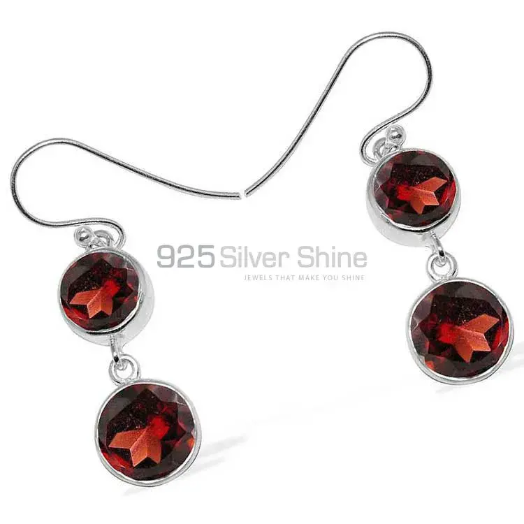 925 Sterling Silver Handmade Earrings In Garnet Gemstone Jewelry 925SE1158_1