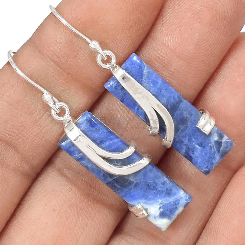 925 Sterling Silver Handmade Earrings In Stone Gemstone Jewelry 925SE2083_1